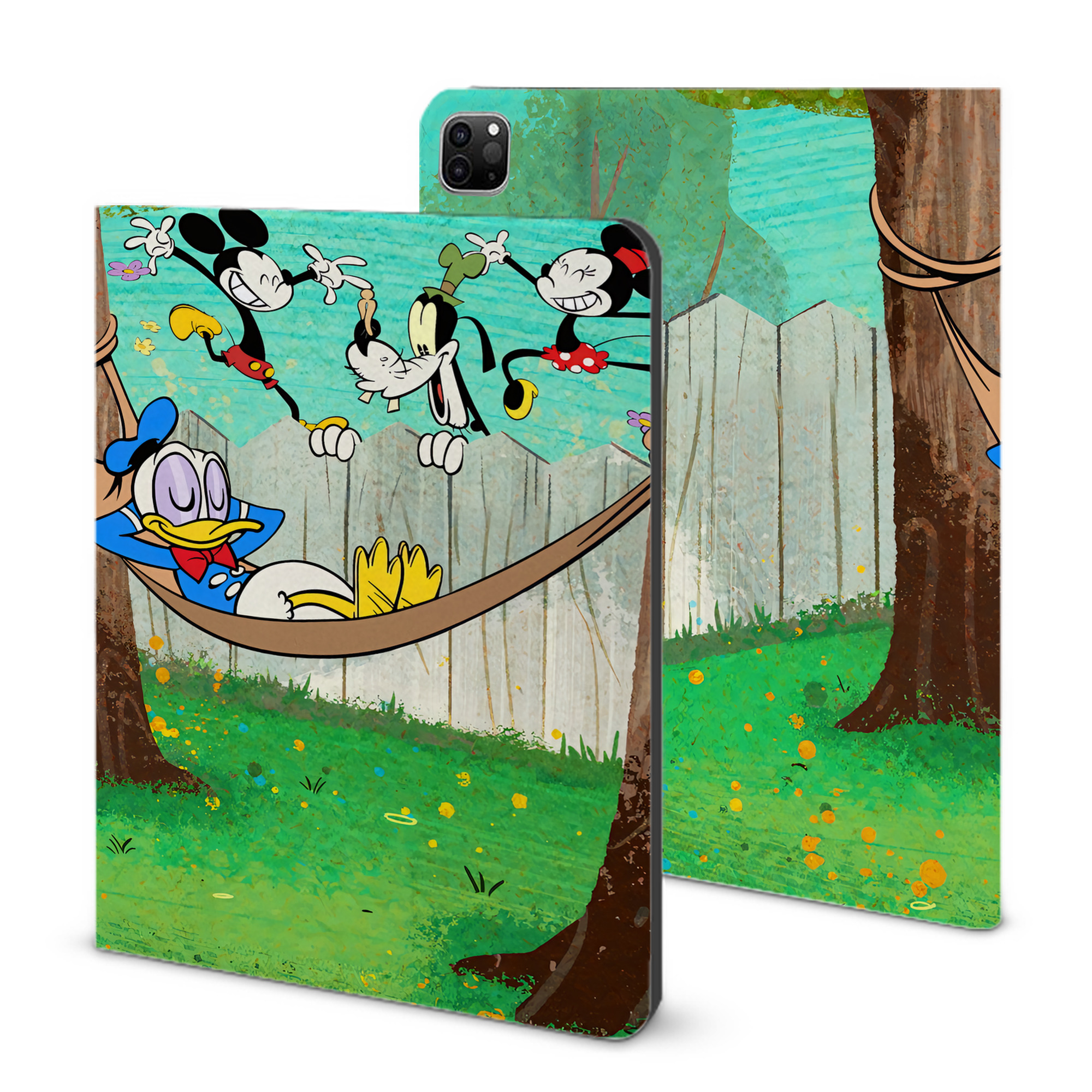 （画像用） ミッキーマウス Mickey Mouse IPad ケース ブック型 PUレザー TPU 耐衝撃 軽量 薄型 ペン収納なし 全面保護 IPad 各モデル対応
